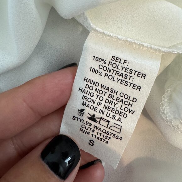 Pleione Women’s White Sleeveless Blouse Size S – Sheer Layered Top with Black Tr - Picture 4 of 5